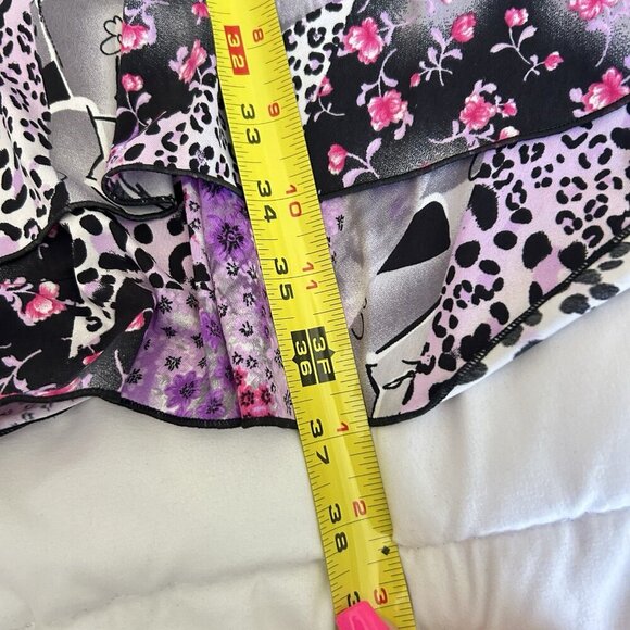 Womens Patchwork Sleeveless Dress Scoop Neck Flared Hem Floral Abstract Y2K 90s - Picture 5 of 8